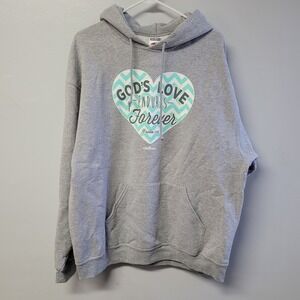 Jerzees NuBlend God's Love Endures Forever Psalm 118 Graphic‎ Hoodie XL